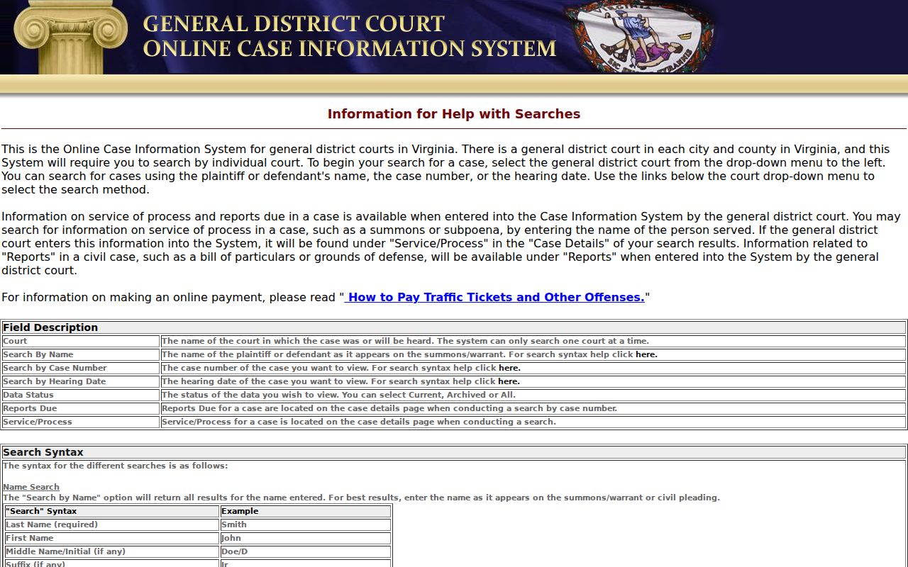 Wythe County bench warrant court route through the General District Court