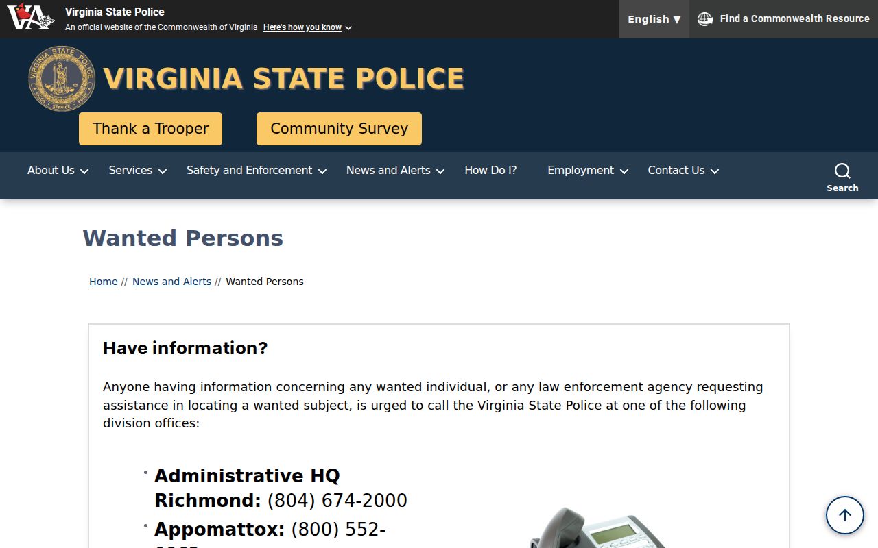 Wythe County active warrant information compared with a selected state alert
